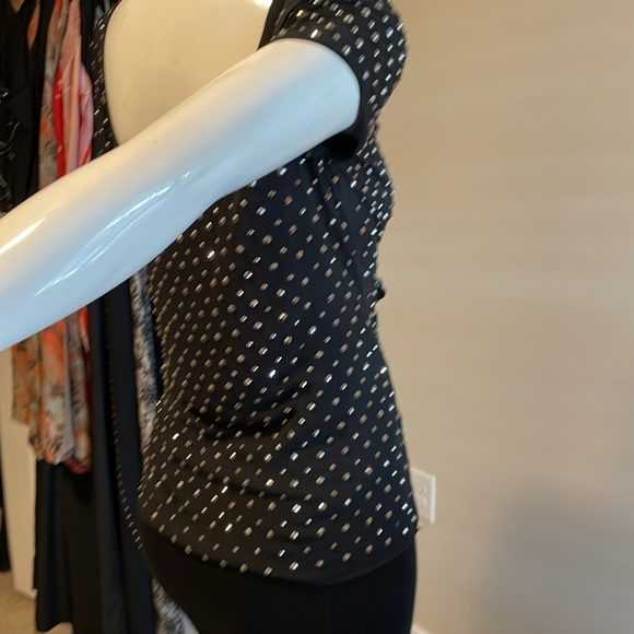 Milly studded black top SILK size 4 EUC - Picture 7 of 10